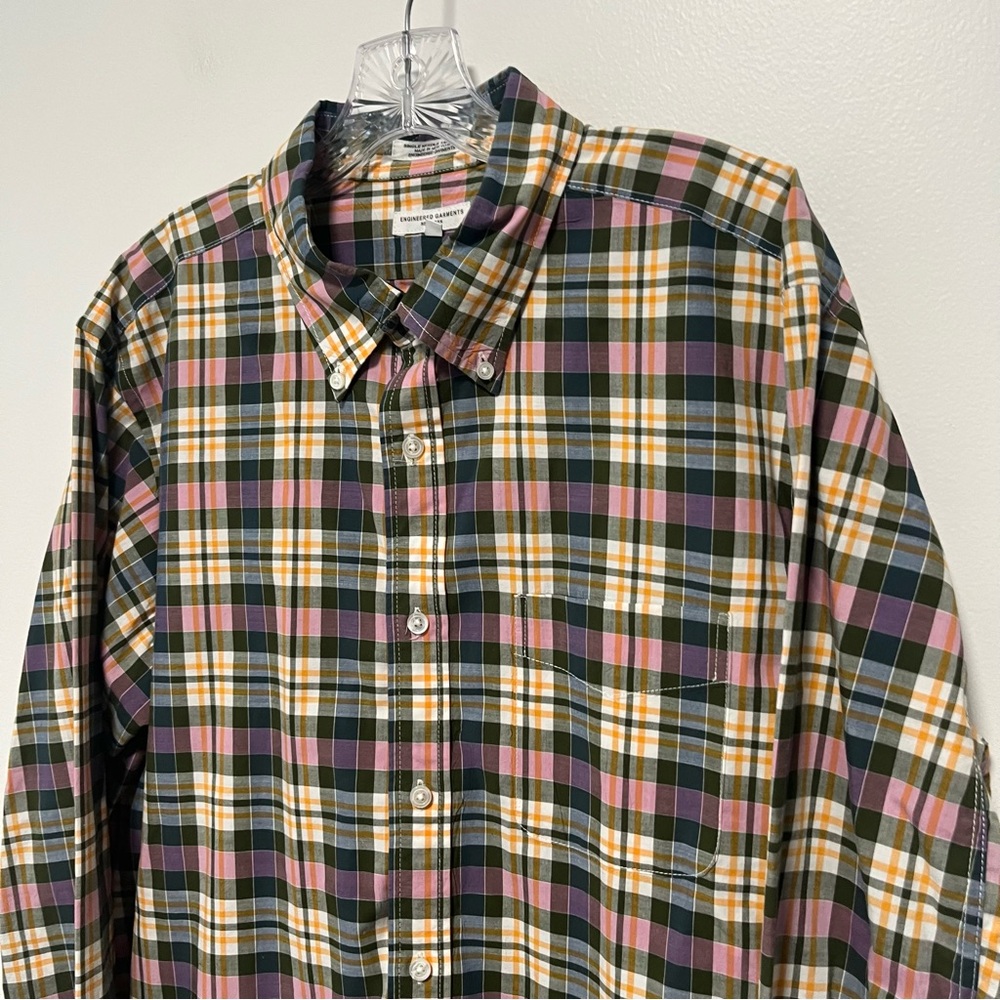 Engineered Garments Multicolor Plaid Button Up Lo… - image 2